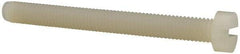 Made in USA - M6x1.00 Metric Coarse, 60mm Length Under Head Slotted Drive Machine Screw - Cheese Head, Grade 6/6 Nylon, Uncoated, Without Washer - Exact Tool & Supply