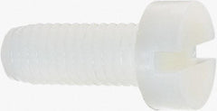 Made in USA - M8x1.25 Metric Coarse, 20mm Length Under Head Slotted Drive Machine Screw - Cheese Head, Grade 6/6 Nylon, Uncoated, Without Washer - Exact Tool & Supply