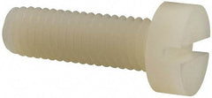 Made in USA - M8x1.25 Metric Coarse, 25mm Length Under Head Slotted Drive Machine Screw - Cheese Head, Grade 6/6 Nylon, Uncoated, Without Washer - Exact Tool & Supply