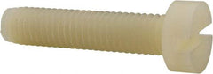 Made in USA - M8x1.25 Metric Coarse, 35mm Length Under Head Slotted Drive Machine Screw - Cheese Head, Grade 6/6 Nylon, Uncoated, Without Washer - Exact Tool & Supply