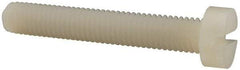 Made in USA - M8x1.25 Metric Coarse, 50mm Length Under Head Slotted Drive Machine Screw - Cheese Head, Grade 6/6 Nylon, Uncoated, Without Washer - Exact Tool & Supply