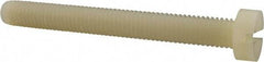 Made in USA - M8x1.25 Metric Coarse, 70mm Length Under Head Slotted Drive Machine Screw - Cheese Head, Grade 6/6 Nylon, Uncoated, Without Washer - Exact Tool & Supply