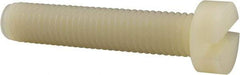 Made in USA - M10x1.50 Metric Coarse, 50mm Length Under Head Slotted Drive Machine Screw - Cheese Head, Grade 6/6 Nylon, Uncoated, Without Washer - Exact Tool & Supply
