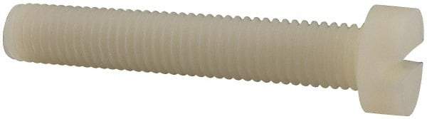 Made in USA - M10x1.50 Metric Coarse, 60mm Length Under Head Slotted Drive Machine Screw - Cheese Head, Grade 6/6 Nylon, Uncoated, Without Washer - Exact Tool & Supply