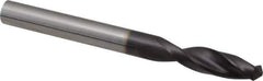 Guhring - 0.252" 130° Parabolic Flute Powdered Metal Screw Machine Drill Bit - FIREX Finish, Right Hand Cut, 1.2205" Flute Length, 2.7559" OAL, Standard Point, Straight Shank - Exact Tool & Supply