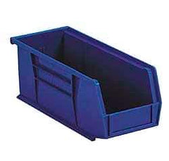 Akro-Mils - 10 Lb. Load Capacity, 5-3/8" Deep, Blue Polymer Hopper Stacking Bin - 3" High x 4-1/8" Wide x 5-3/8" Long - Exact Tool & Supply