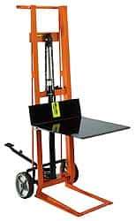 Wesco Industrial Products - 750 Lb Capacity, 54" Lift Height, Hydraulic Platform Base Manually Operated Lift - 54" Minimum Operating Height - Exact Tool & Supply