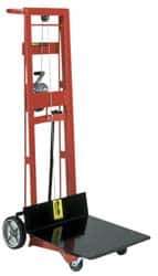 Wesco Industrial Products - 750 Lb Capacity, 54" Lift Height, Winch Platform Base Manually Operated Lift - 54" Minimum Operating Height - Exact Tool & Supply