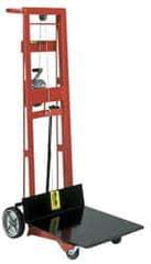 Wesco Industrial Products - 750 Lb Capacity, 54" Lift Height, Winch Platform Base Manually Operated Lift - 54" Minimum Operating Height - Exact Tool & Supply