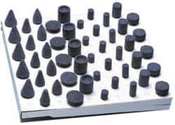 Grier Abrasives - 50 Piece Aluminum Oxide Vitrified Mounted Stone Abrasive Point Set - Includes Shapes A2, A5, A12, A37, A38, W185, W186, W187, W205 & W209 - Exact Tool & Supply