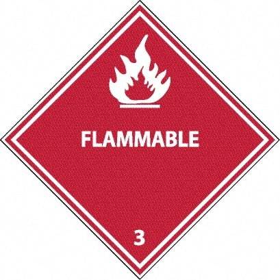 NMC - Flammable DOT Shipping Label - 4" High x 4" Wide - Exact Tool & Supply