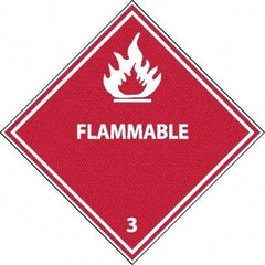NMC - Flammable DOT Shipping Label - 4" High x 4" Wide - Exact Tool & Supply