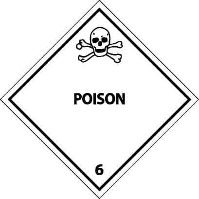 NMC - Poison DOT Shipping Label - 4" High x 4" Wide - Exact Tool & Supply