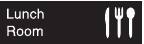 NMC - Lunch Room, 10" Wide x 3" High, Plastic Sign - English, White on Black, Wall Mount - Exact Tool & Supply
