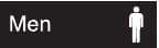 NMC - Men, 10" Wide x 3" High, Plastic Sign - English, White on Black, Wall Mount - Exact Tool & Supply