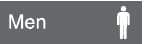 NMC - Men, 10" Wide x 3" High, Plastic Sign - English, White on Gray, Wall Mount - Exact Tool & Supply