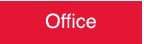 NMC - Office, 10" Wide x 3" High, Plastic Sign - English, White on Red, Wall Mount - Exact Tool & Supply