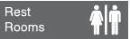 NMC - Rest Rooms, 10" Wide x 3" High, Plastic Sign - English, White on Gray, Wall Mount - Exact Tool & Supply