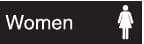 NMC - Women, 10" Wide x 3" High, Plastic Sign - English, White on Black, Wall Mount - Exact Tool & Supply