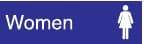 NMC - Women, 10" Wide x 3" High, Plastic Sign - English, White on Blue, Wall Mount - Exact Tool & Supply