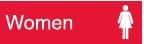 NMC - Women, 10" Wide x 3" High, Plastic Sign - English, White on Red, Wall Mount - Exact Tool & Supply
