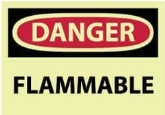 NMC - Danger - Flammable, Pressure Sensitive Vinyl Fire Sign - 5" Wide x 3" High - Exact Tool & Supply