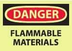 NMC - "Danger - Flammable Materials", 10" Long x 14" Wide, Pressure-Sensitive Vinyl Safety Sign - Rectangle, 0.004" Thick, Use for Hazardous Materials - Exact Tool & Supply