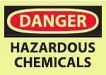 NMC - "Danger - Hazardous Chemicals", 10" Long x 14" Wide, Pressure-Sensitive Vinyl Safety Sign - Rectangle, 0.004" Thick, Use for Hazardous Materials - Exact Tool & Supply