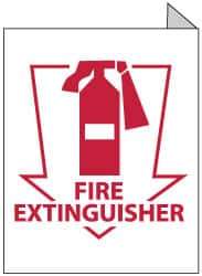 NMC - Fire Extinguisher, Plastic Fire Sign - 8" Wide x 10" High, Glow-in-the-Dark - Exact Tool & Supply