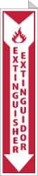 NMC - Fire Extinguisher, Plastic Fire Sign - 4" Wide x 18" High, English/Spanish, Glow-in-the-Dark - Exact Tool & Supply
