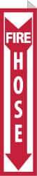 NMC - Fire Hose, Plastic Fire Sign - 4" Wide x 18" High, Glow-in-the-Dark - Exact Tool & Supply