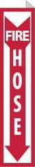 NMC - Fire Hose, Plastic Fire Sign - 4" Wide x 18" High, Glow-in-the-Dark - Exact Tool & Supply