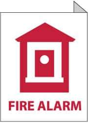 NMC - Fire Alarm, Plastic Fire Sign - 9" Wide x 12" High, Glow-in-the-Dark - Exact Tool & Supply