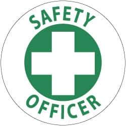 NMC - SafetyOofficer, Hard Hat Label - Green on White, 2" Thick, For Accident Prevention - Exact Tool & Supply