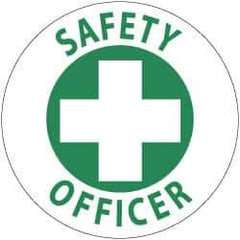 NMC - SafetyOofficer, Hard Hat Label - Green on White, 2" Thick, For Accident Prevention - Exact Tool & Supply