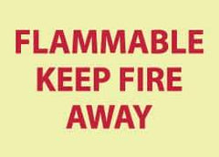 NMC - "Flammable - Keep Fire Away", 10" Long x 14" Wide, Pressure-Sensitive Vinyl Safety Sign - Rectangle, 0.004" Thick, Use for Accident Prevention - Exact Tool & Supply