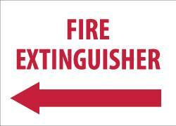 NMC - Fire Extinguisher, Pressure Sensitive Vinyl Fire Sign - 14" Wide x 10" High, Glow-in-the-Dark - Exact Tool & Supply