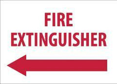 NMC - Fire Extinguisher, Pressure Sensitive Vinyl Fire Sign - 14" Wide x 10" High, Glow-in-the-Dark - Exact Tool & Supply