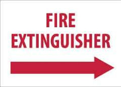 NMC - Fire Extinguisher, Pressure Sensitive Vinyl Fire Sign - 14" Wide x 10" High, Glow-in-the-Dark - Exact Tool & Supply