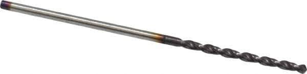 Guhring - 0.0433" 130° Powdered Metal Jobber Drill - FIREX Finish, Right Hand Cut, Parabolic Flute, Straight Shank, 1-7/16" OAL, Cone Relief Point - Exact Tool & Supply