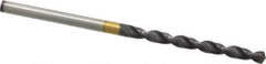 Guhring - 0.122" 130° Powdered Metal Jobber Drill - FIREX Finish, Right Hand Cut, Parabolic Flute, Straight Shank, 2-9/16" OAL, Cone Relief Point - Exact Tool & Supply
