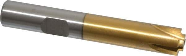 Interstate - 1/32" Radius, 3/8" Mill Diam, 4 Flute High Speed Steel Corner Rounding End Mill - Single End, TiN Finish, 2-1/2" OAL, 3/8" Shank Diam - Exact Tool & Supply