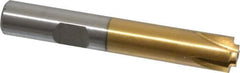 Interstate - 1/32" Radius, 3/8" Mill Diam, 4 Flute High Speed Steel Corner Rounding End Mill - Single End, TiN Finish, 2-1/2" OAL, 3/8" Shank Diam - Exact Tool & Supply