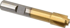 Interstate - 1/16" Radius, 7/16" Mill Diam, 4 Flute High Speed Steel Corner Rounding End Mill - Single End, TiN Finish, 2-1/2" OAL, 3/8" Shank Diam - Exact Tool & Supply