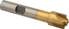 Interstate - 5/64" Radius, 1/2" Mill Diam, 4 Flute High Speed Steel Corner Rounding End Mill - Single End, TiN Finish, 2-1/2" OAL, 3/8" Shank Diam - Exact Tool & Supply