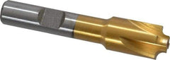 Interstate - 3/32" Radius, 1/2" Mill Diam, 4 Flute High Speed Steel Corner Rounding End Mill - Single End, TiN Finish, 2-1/2" OAL, 3/8" Shank Diam - Exact Tool & Supply