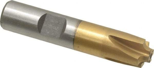 Interstate - 3/32" Radius, 1/2" Mill Diam, 4 Flute High Speed Steel Corner Rounding End Mill - Single End, TiN Finish, 2-1/2" OAL, 1/2" Shank Diam - Exact Tool & Supply
