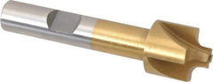 Interstate - 7/64" Radius, 5/8" Mill Diam, 4 Flute High Speed Steel Corner Rounding End Mill - Single End, TiN Finish, 2-1/2" OAL, 3/8" Shank Diam - Exact Tool & Supply