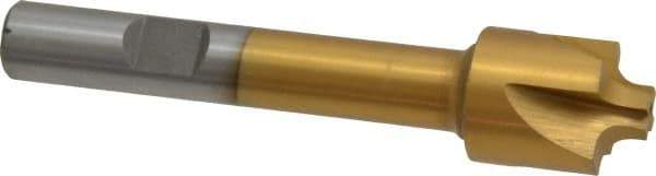 Interstate - 1/8" Radius, 5/8" Mill Diam, 4 Flute High Speed Steel Corner Rounding End Mill - Single End, TiN Finish, 3" OAL, 3/8" Shank Diam - Exact Tool & Supply