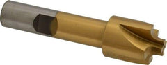 Interstate - 9/64" Radius, 3/4" Mill Diam, 4 Flute High Speed Steel Corner Rounding End Mill - Single End, TiN Finish, 3" OAL, 1/2" Shank Diam - Exact Tool & Supply